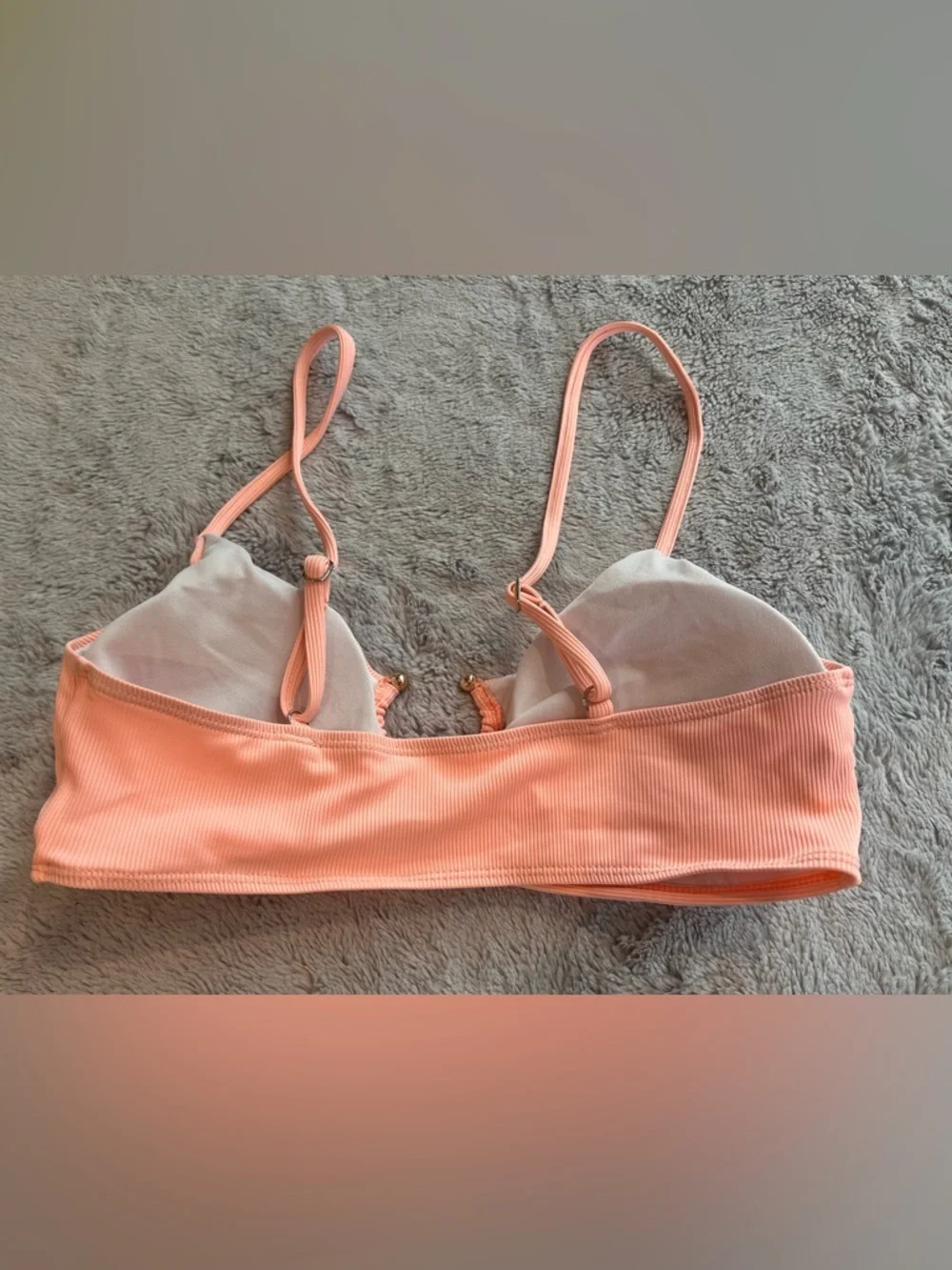 Peach Ribbed Bikini Set - Picture 2 of 6